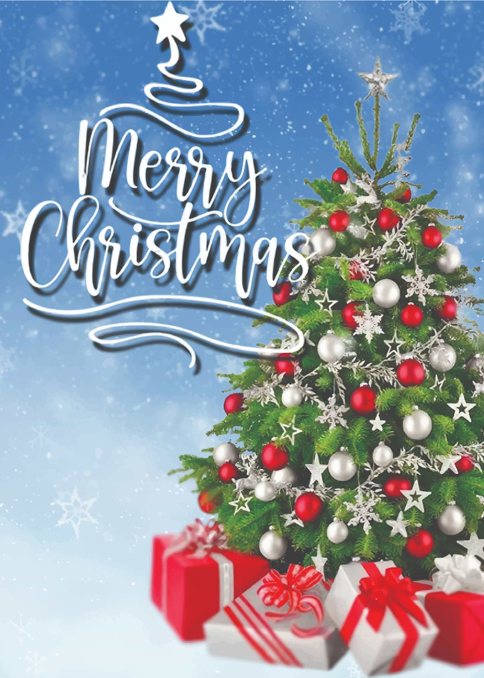 Merry Christmas Tree and Gifts