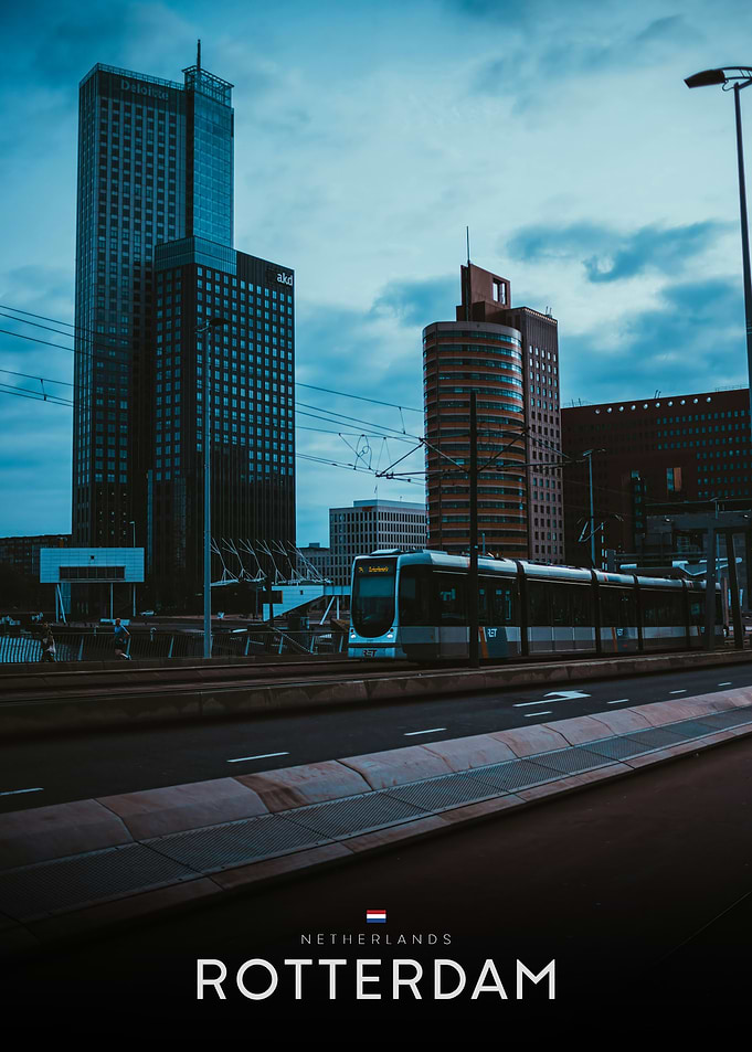 Rotterdam Cityscape with Tram