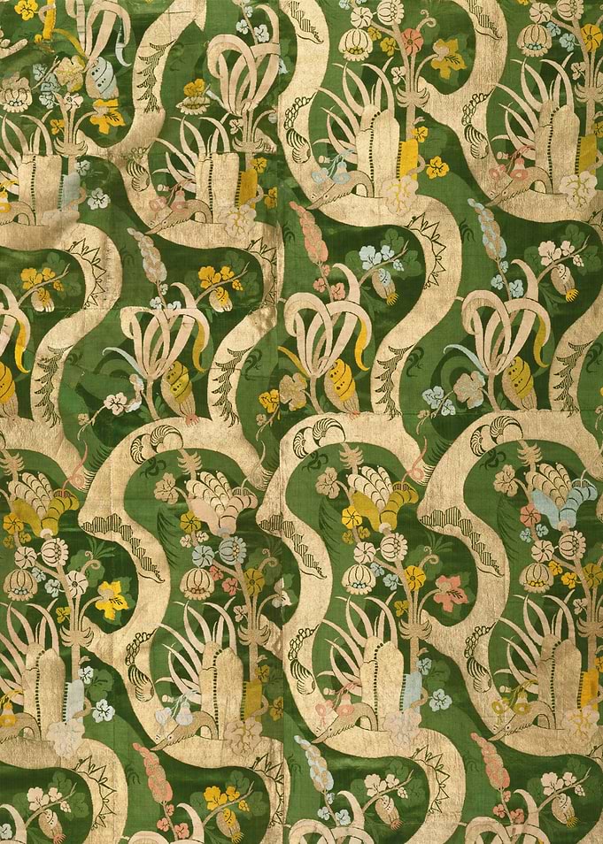 Green Floral Patterned Fabric
