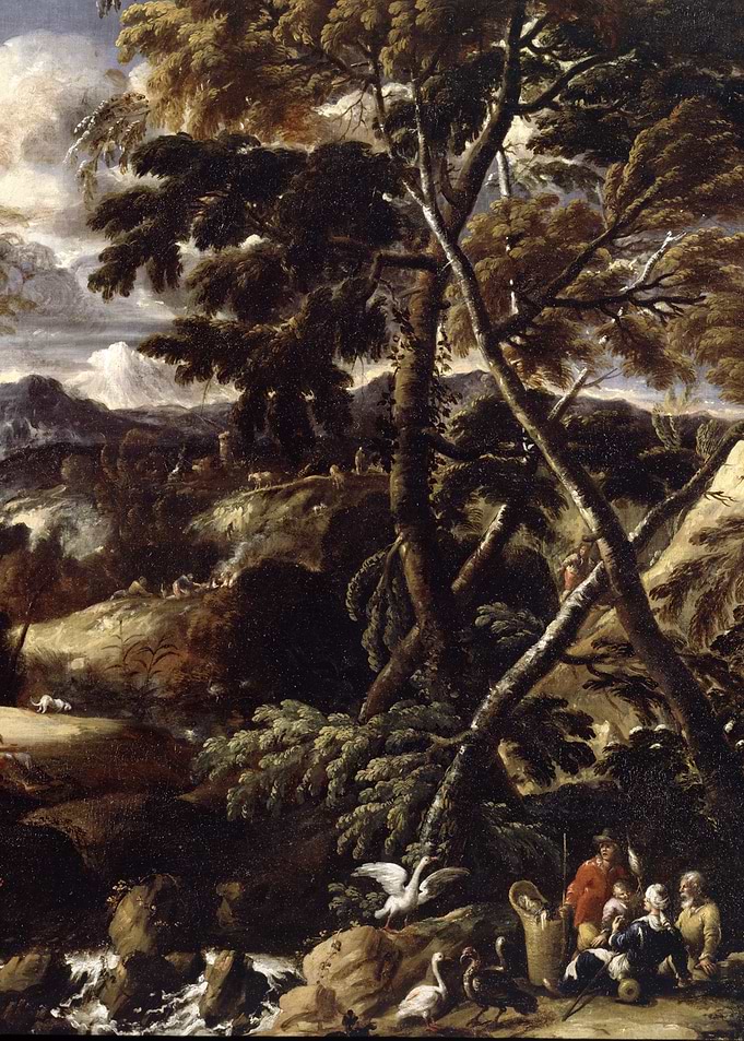 Landscape with Figures and Animals Painting