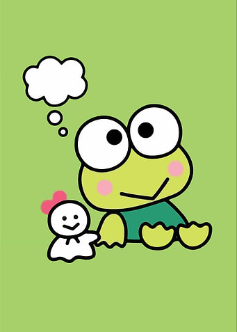 Keroppi and Teru Teru Bozu Illustration