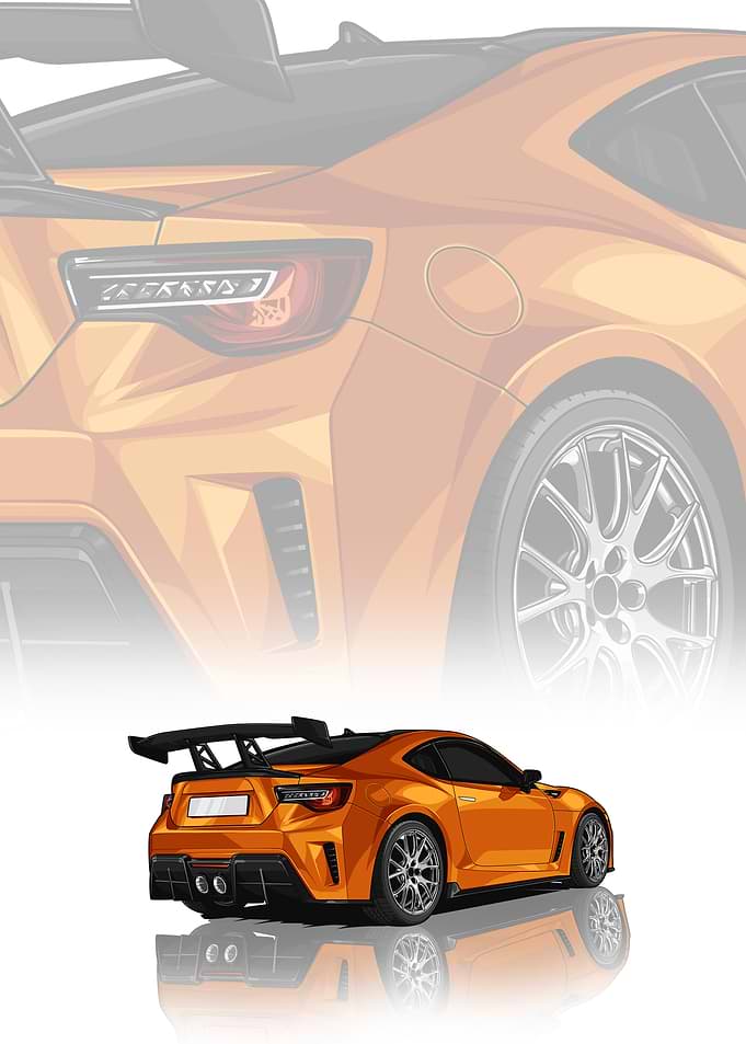 Subaru BRZ STI Performance Orange Illustration