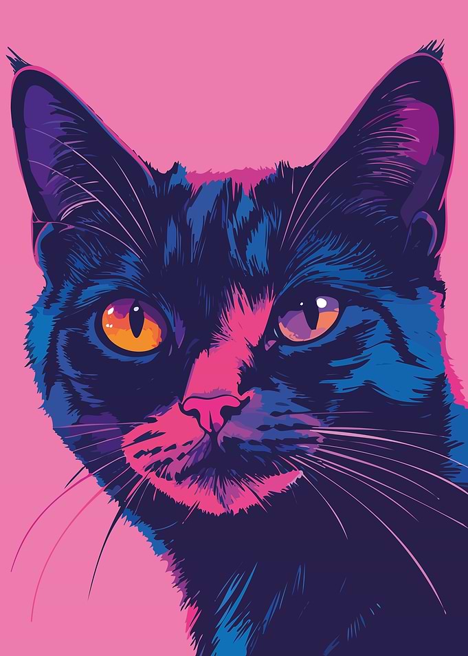 Colorful Cat Portrait