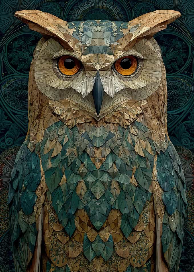 Geometric Owl Portrait
