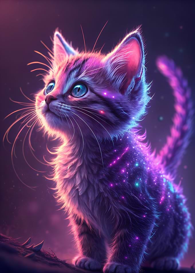 Neon Kitten Portrait