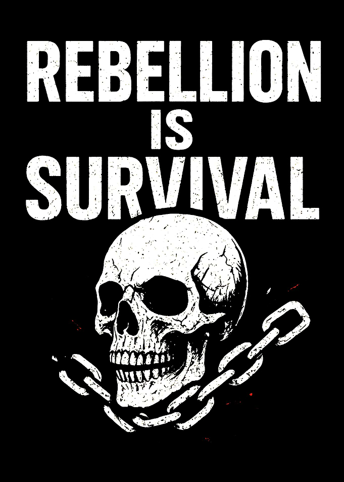 Rebellion is Survival Skull Graphic