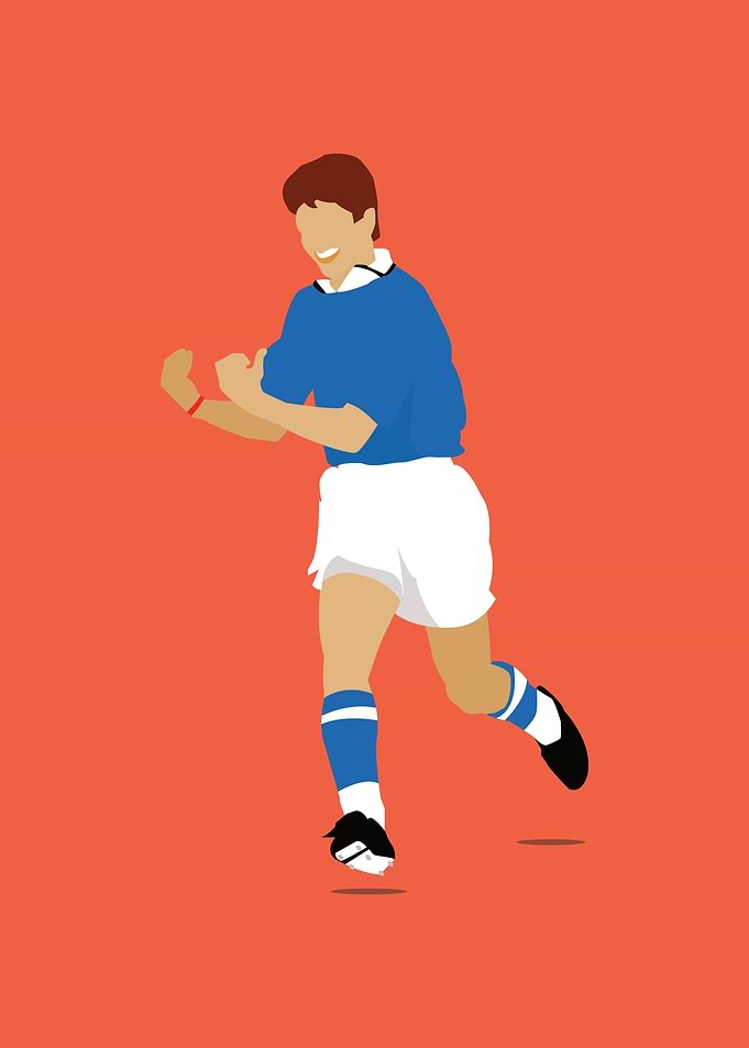 Soccer Player Bebeto Celebration Minimalist Art