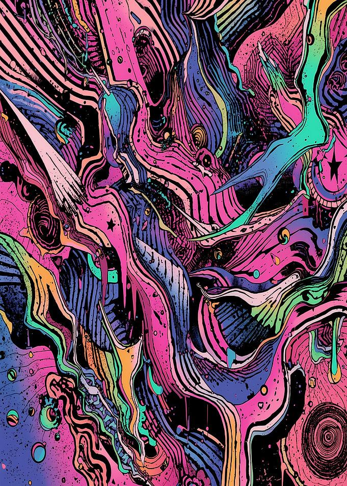 Abstract Psychedelic Drip Art