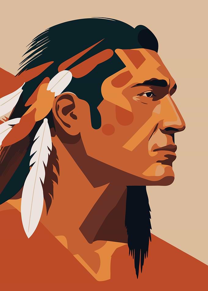 Native American Portrait Illustration
