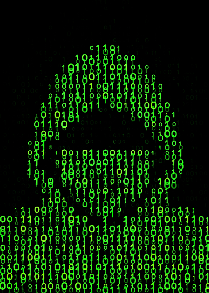 Binary Code Hacker Silhouette