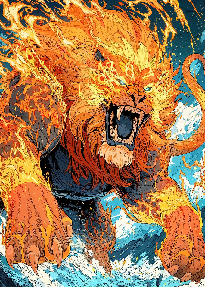 Fiery Lion Monster