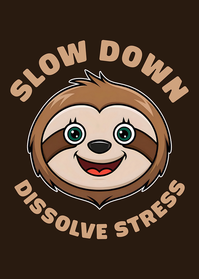 Slow Down for Stress Relief and Inner Peace Cute Friendly Sloth