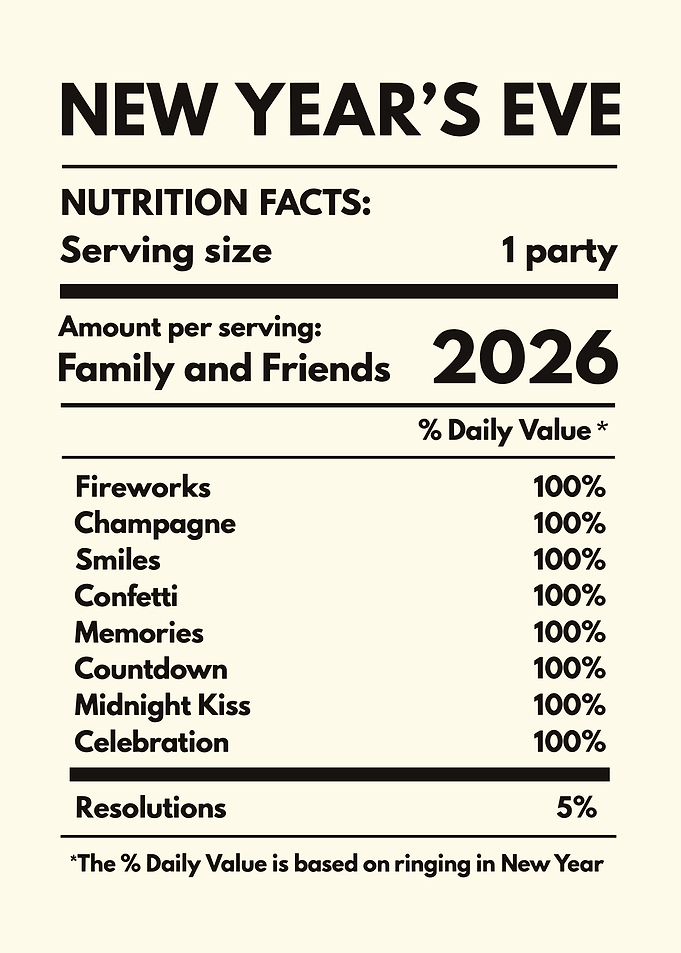 New Year's Eve Nutrition Facts