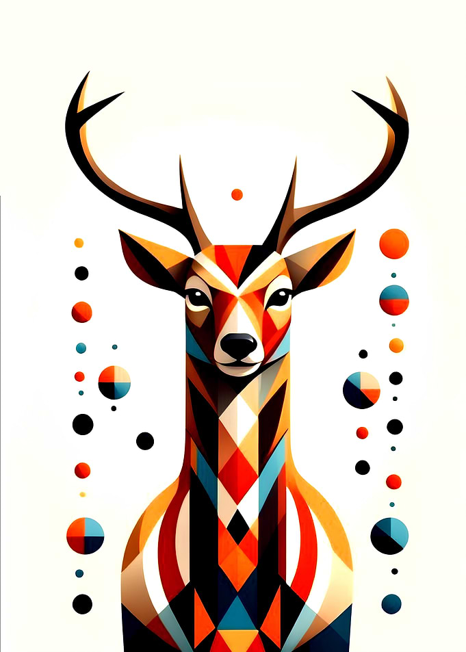 Geometric Deer Portrait