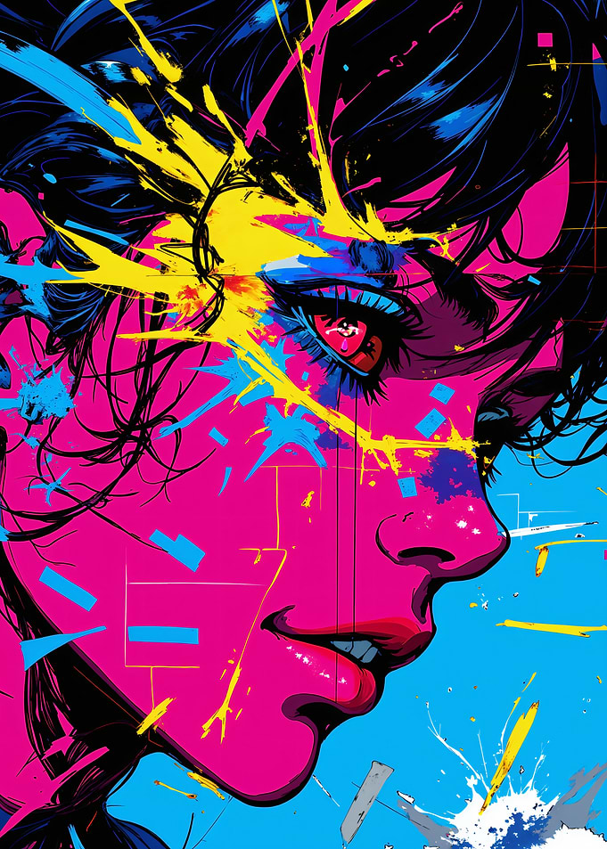 Colorful Abstract Portrait of a Woman