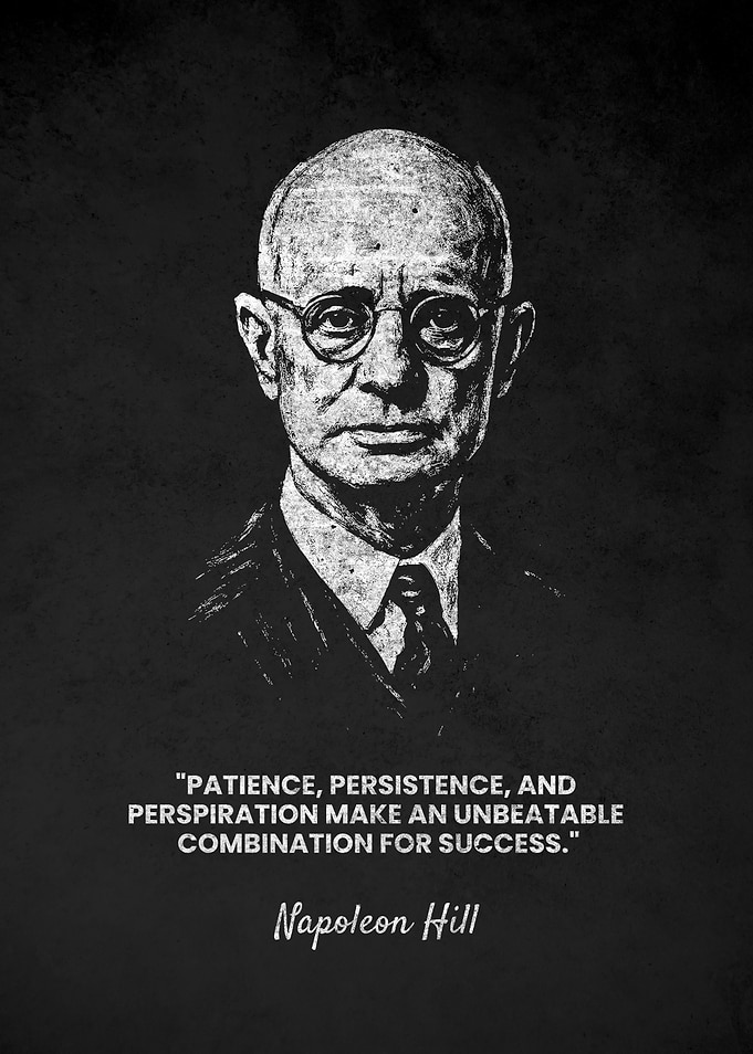 Napoleon Hill Patience Quote Portrait