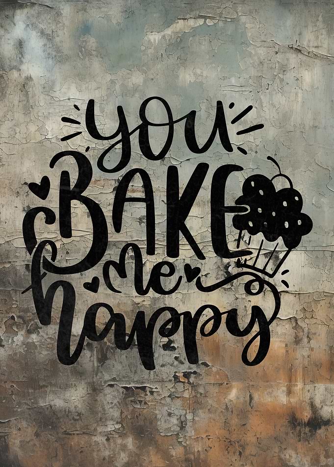 You Bake Me Happy Typography Art