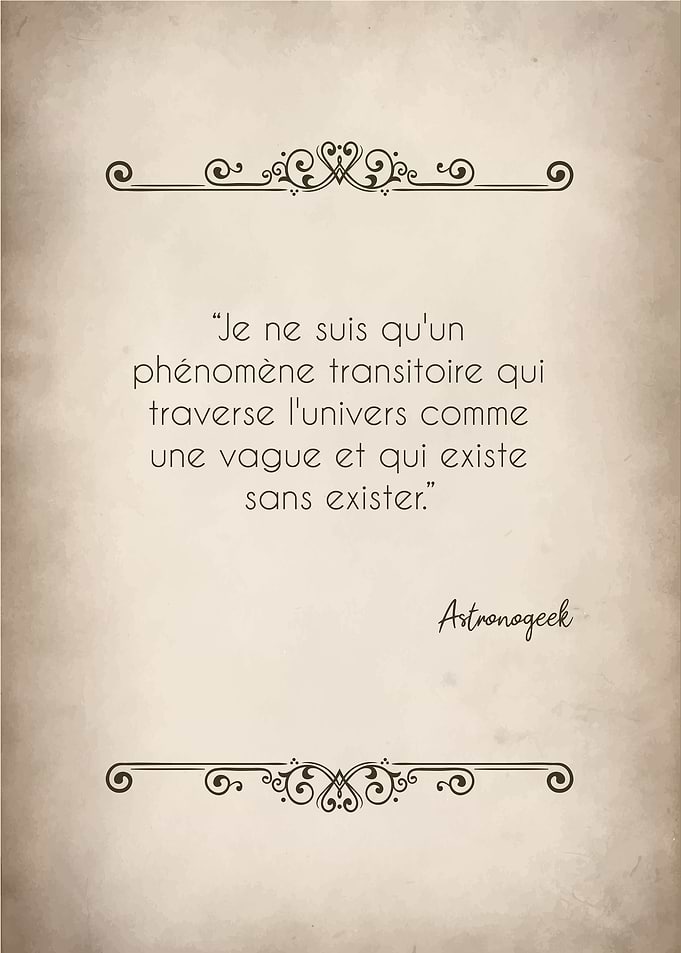 French Quote on Beige Background