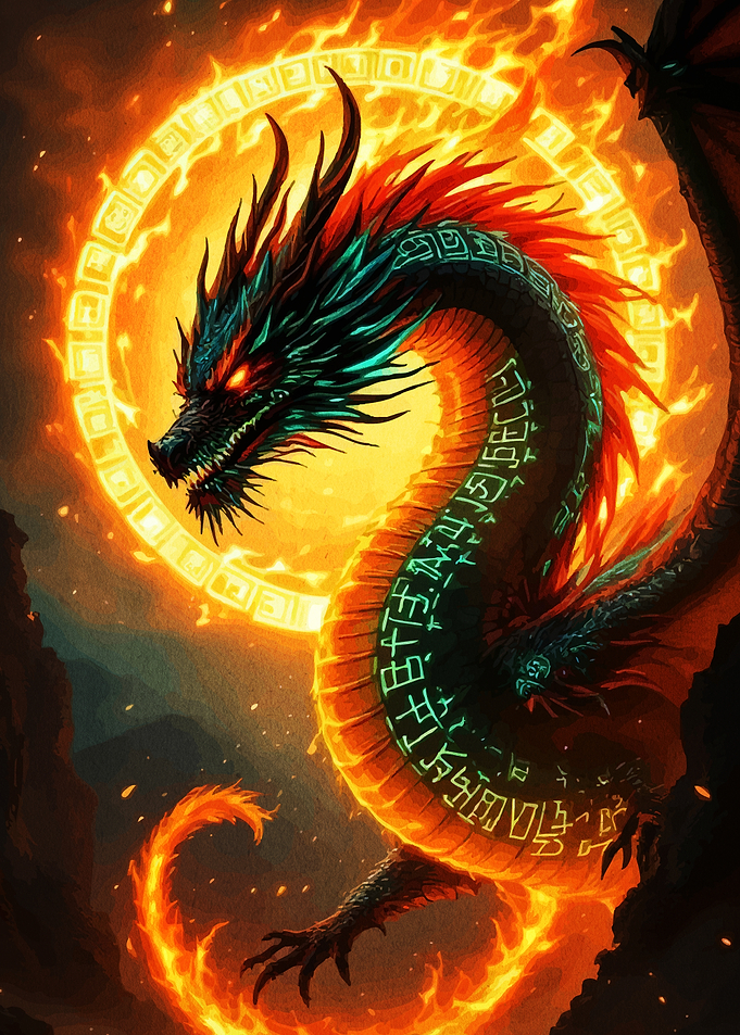 Fiery Dragon Runes Halo