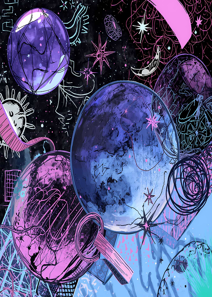 Abstract Celestial Bodies and Cosmic Elements