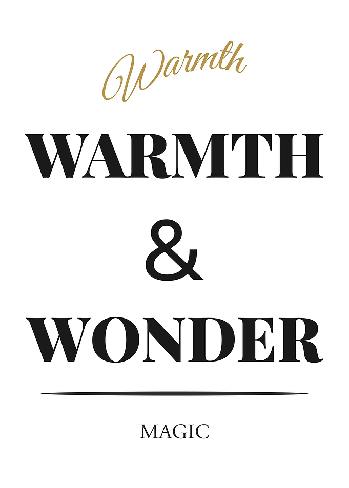 Warmth and Wonder Text Art - “White Edition – Clean Black Text Minimal Quote Poster”