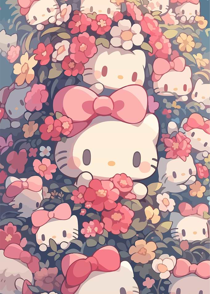 Hello Kitty Floral Garden