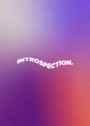 INTROSPECTION. Cosmic Grainy Gradient Wall Art | Aesthetic Mental Health PosterIntrospection Text Art