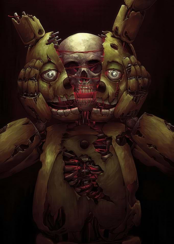 Springtrap Animatronic with Skull