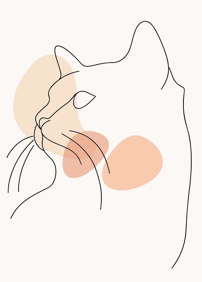 Minimalist Cat Line Art