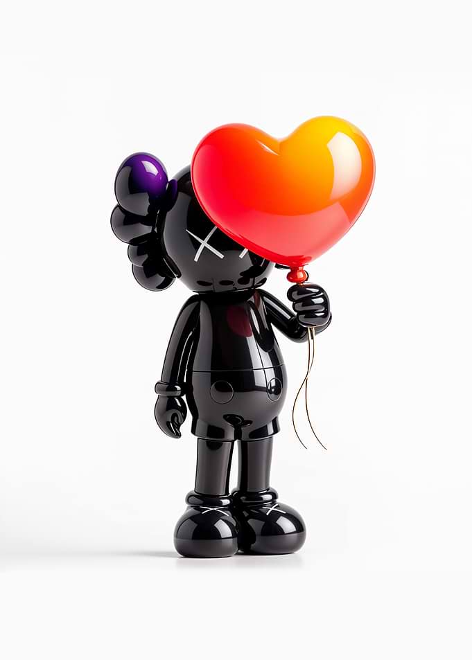 KAWS Companion with Heart Balloon