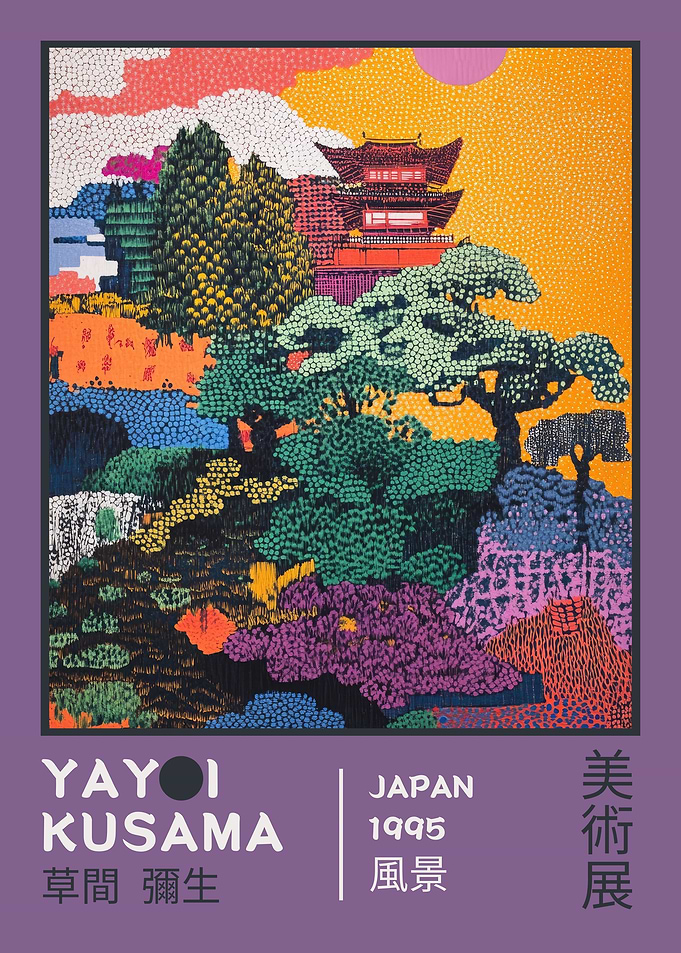 Yayoi Kusama Japan Landscape Exhibition Poster