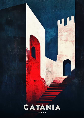 Catania, Italy Travel Poster