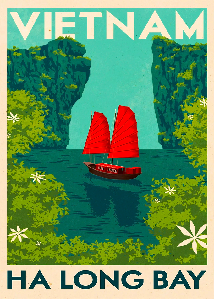 Vietnam Ha Long Bay Travel Poster