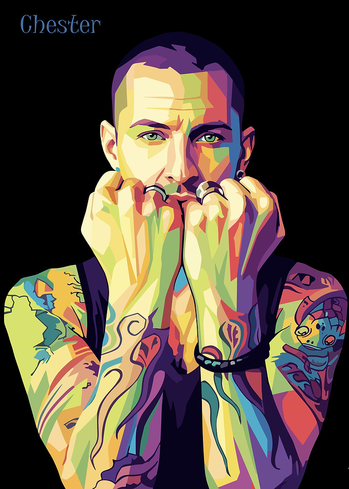 Chester Bennington Colorful Portrait