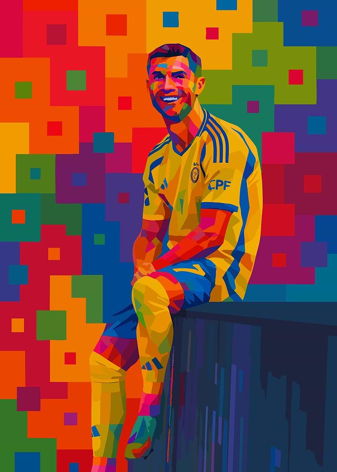 Cristiano Ronaldo Colorful Pop Art Portrait