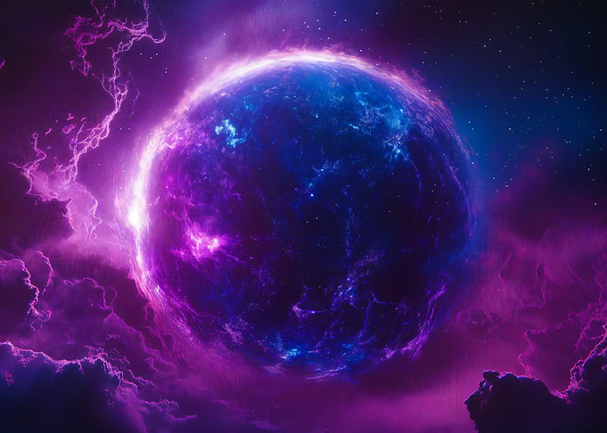 Nebula Sphere in Purple and Blue