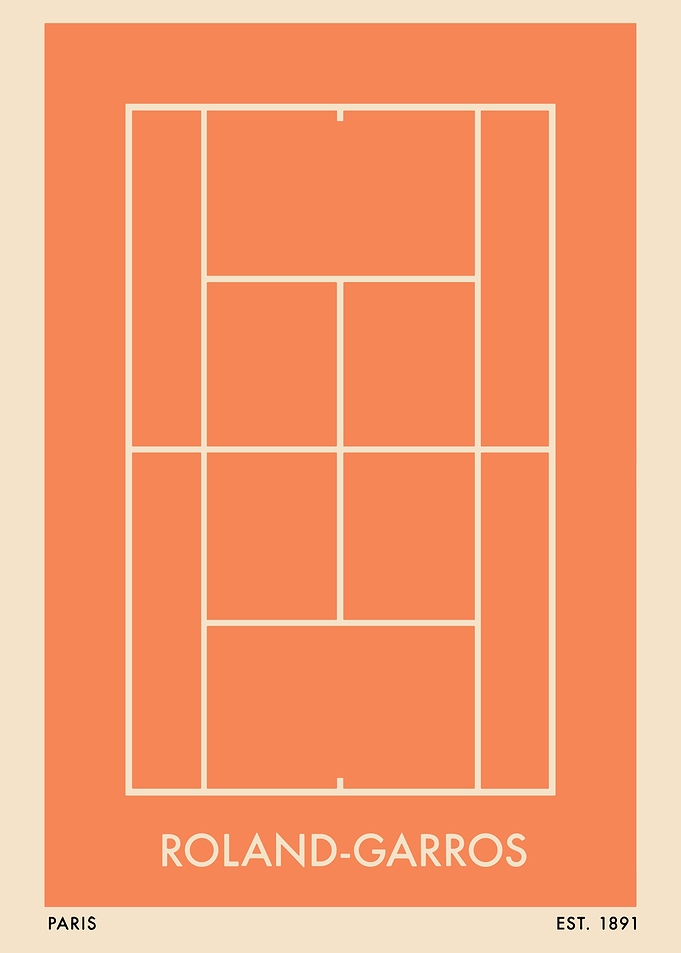 Roland-Garros Tennis Court Minimalist Poster