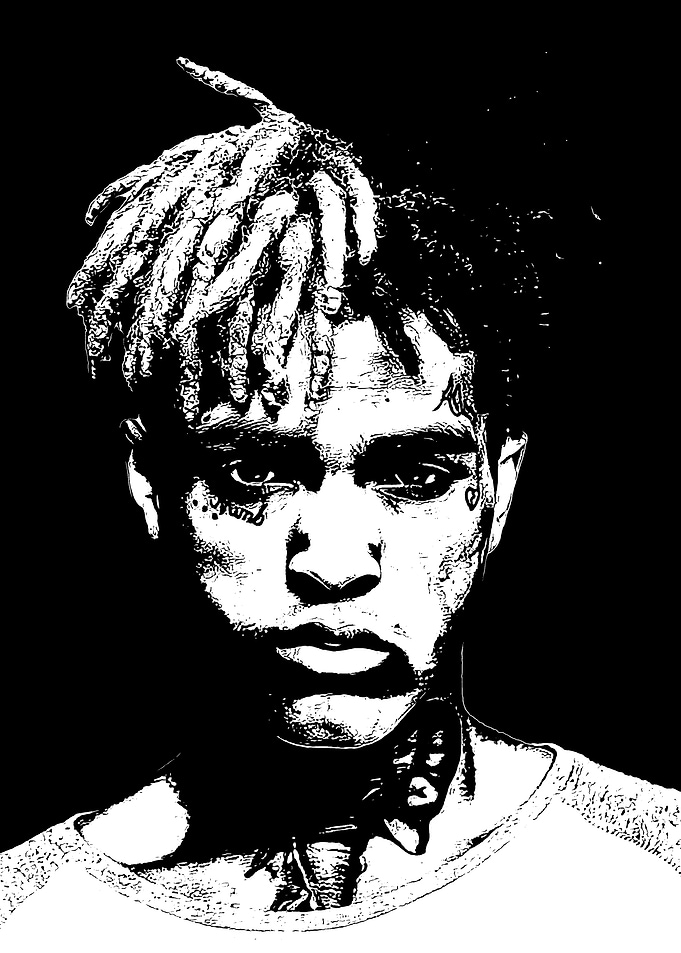 XXXTentacion Black and White Portrait