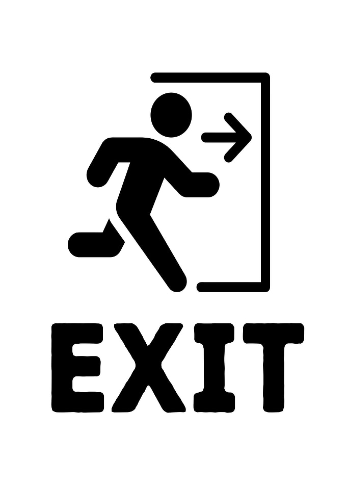 Exit Sign with Running Figure