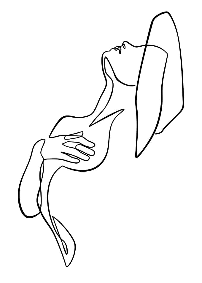 Minimalist Woman Line Art