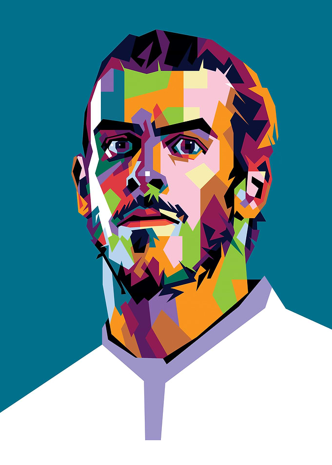 Gareth bale Colorful Portrait Illustration