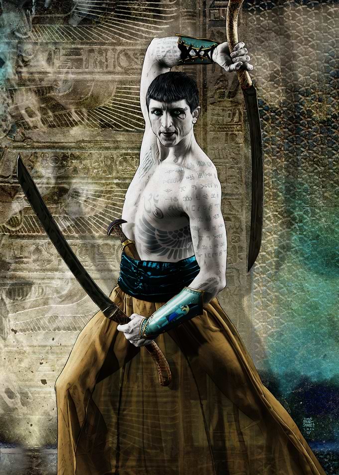 Vampire the Masquerade: Egyptian Setite Warrior with Swords