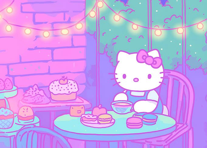 Hello Kitty's Pastel Tea Party