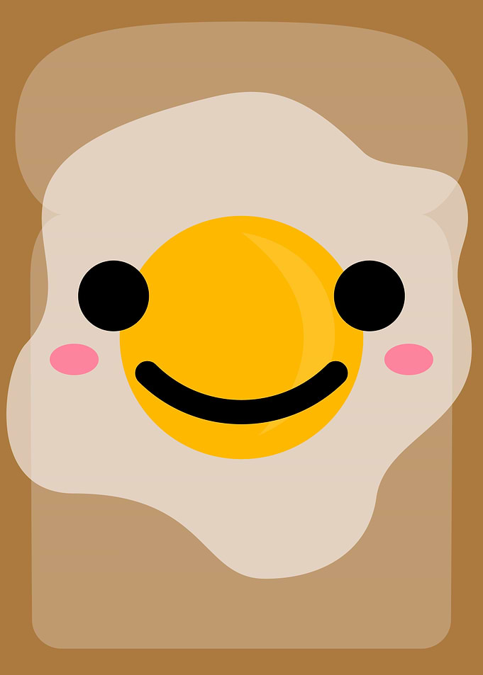 Cute Toast with Egg Face