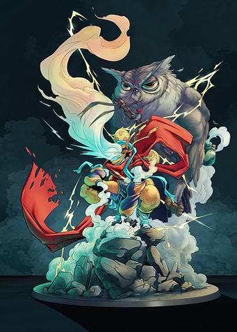 Wizard, Owl, and Magic