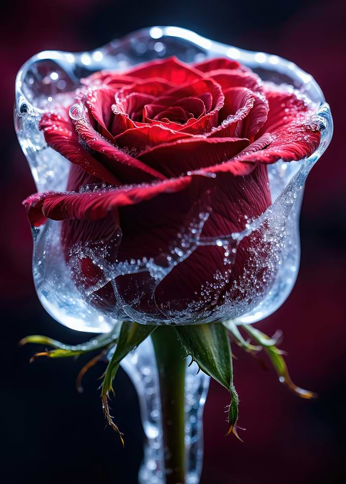 Frozen Red Rose