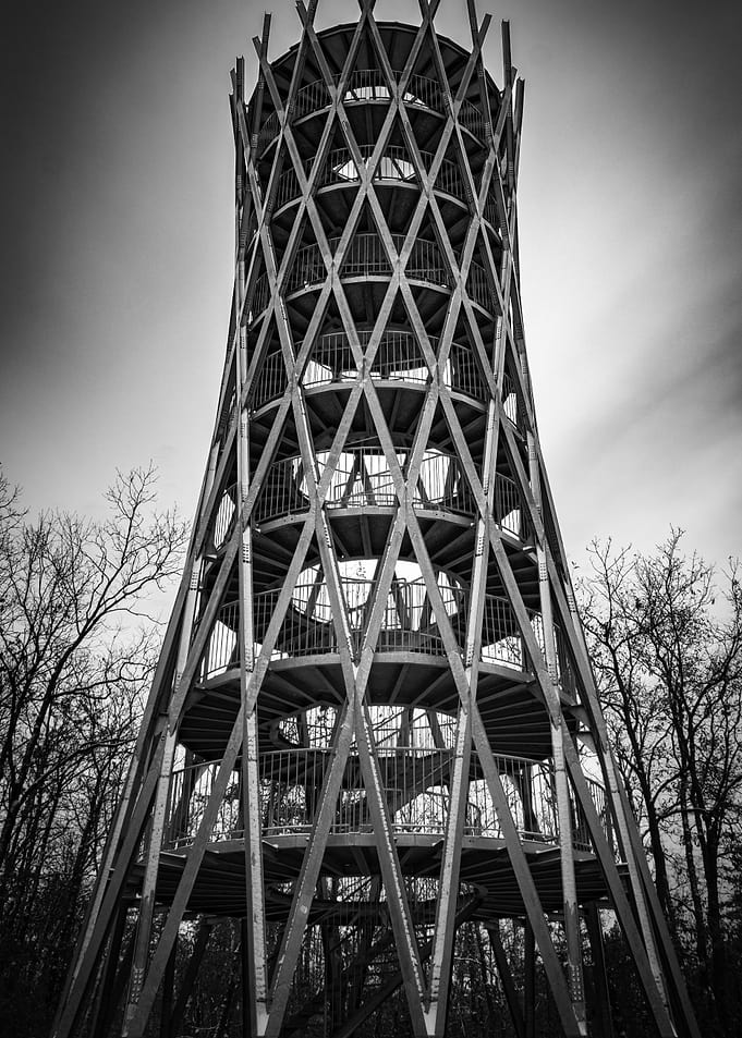 Black and White Observation Tower