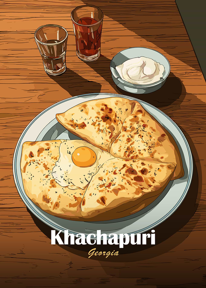 Khachapuri, Georgian Cheese Bread with Egg