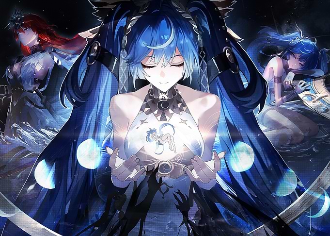 Goddess with Blue Hair