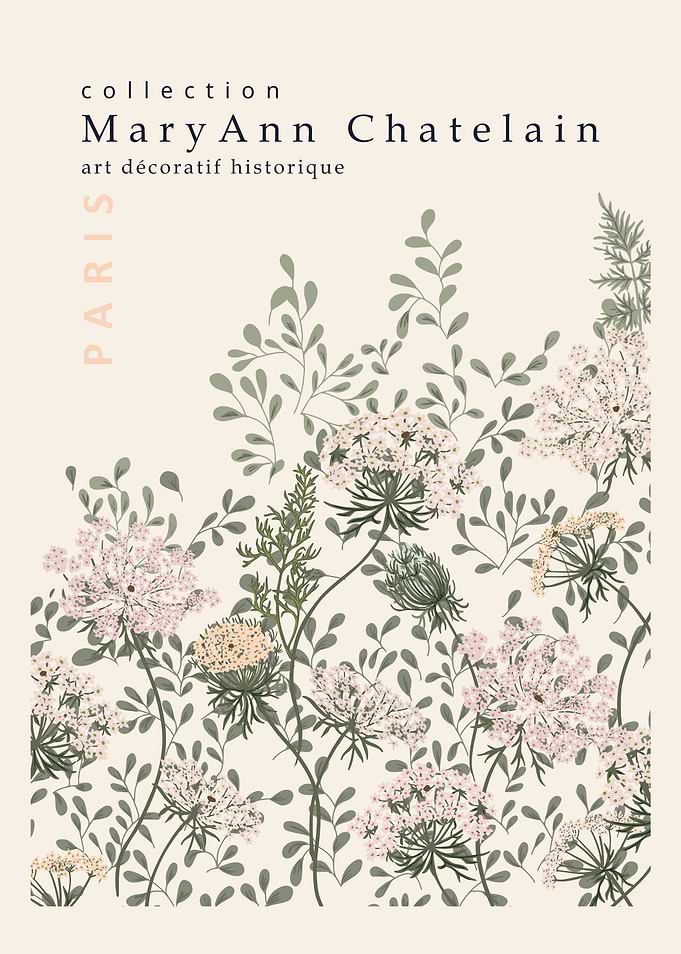 Historic decorative art Paris Queen Anne's lace